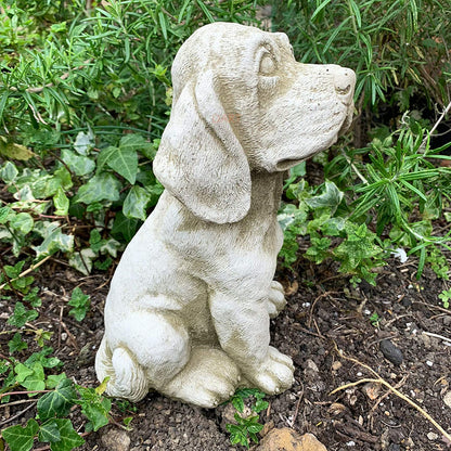 Stone Spaniel Dog Sculpture