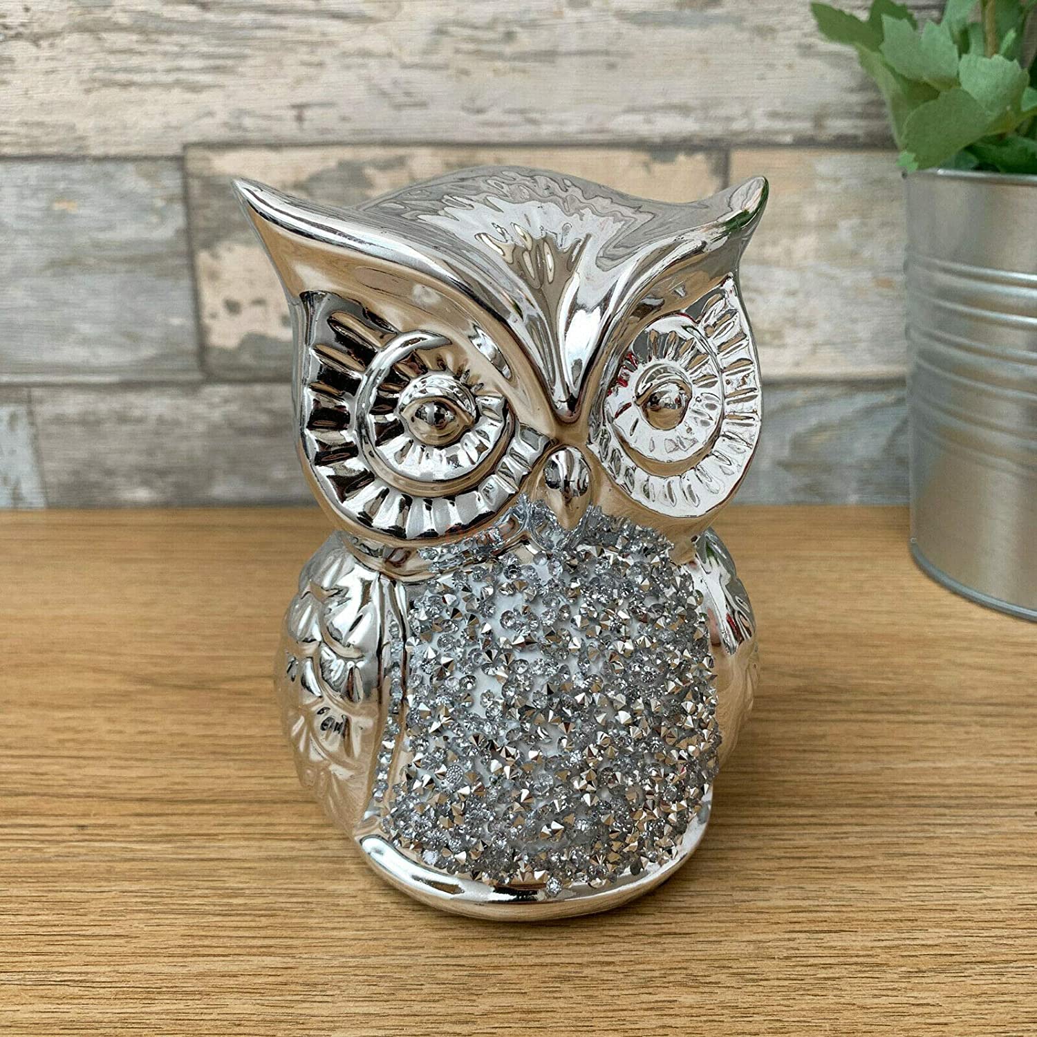 Silver Diamante Owl Figurine
