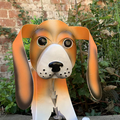 Metal Wobbly Beagle Dog Planter