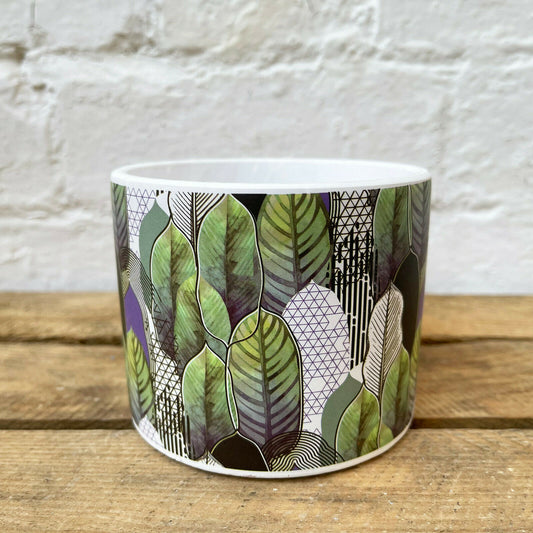 Ceramic Geo Leaf Plant Pot Holder