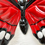 3D Red Metal Butterfly Wall Art