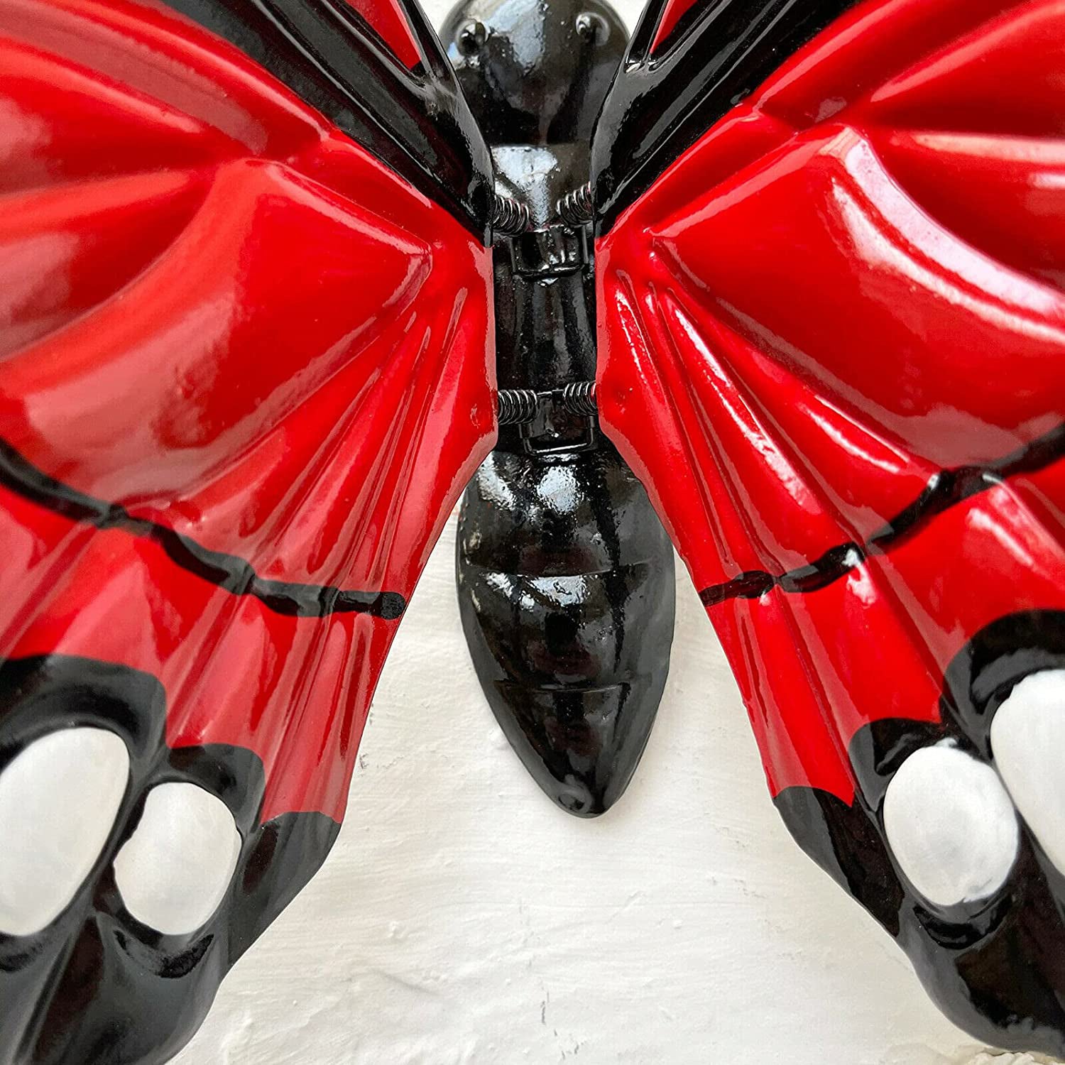 3D Red Metal Butterfly Wall Art