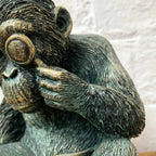 Bronze Resin Studious Ape Bookend