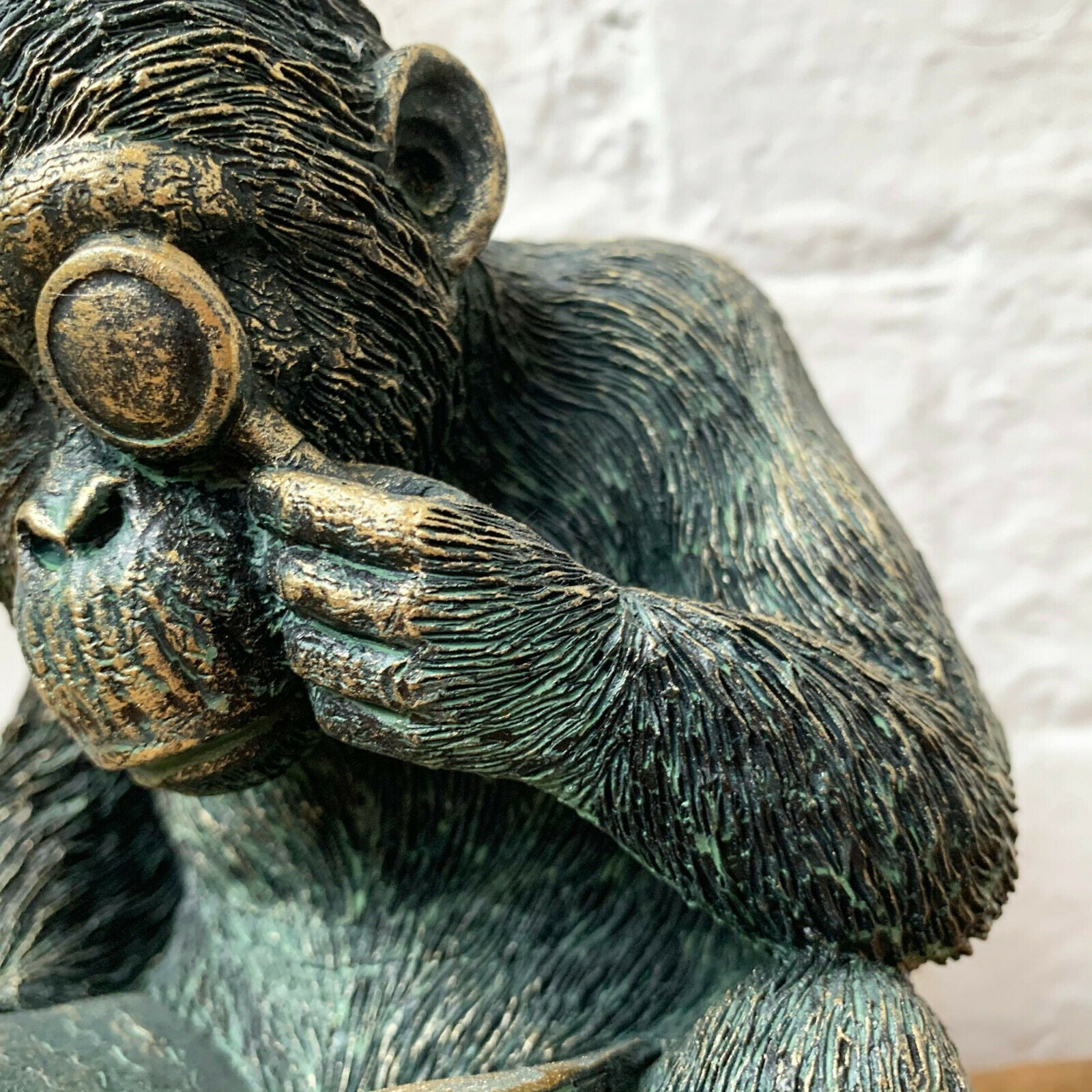 Bronze Resin Studious Ape Bookend