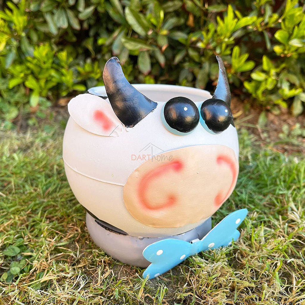 Kleiner weißer Kuh-Blumentopf