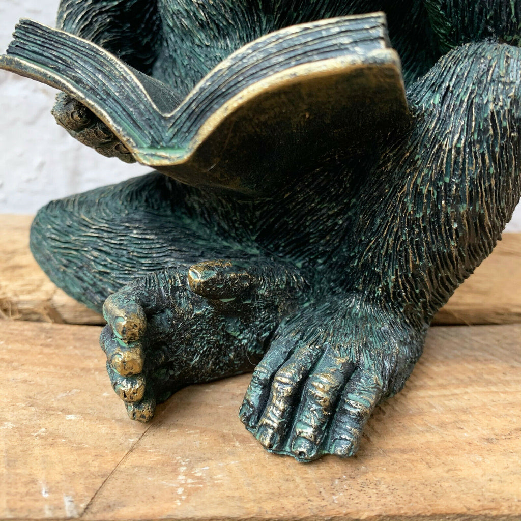 Bronze Resin Studious Ape Bookend