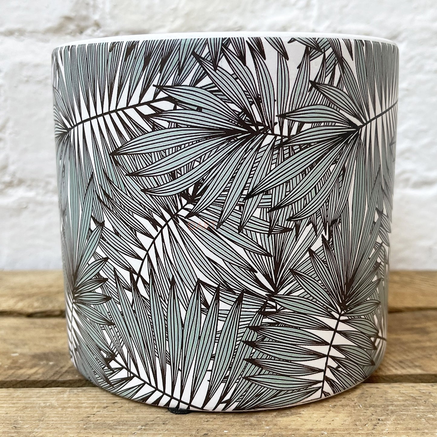 Ceramic Palm Leaf Plant Pot Holder