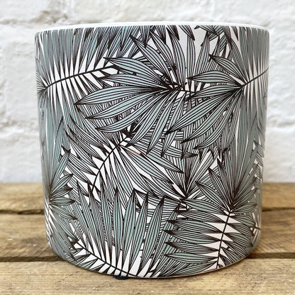 Ceramic Palm Leaf Plant Pot Holder