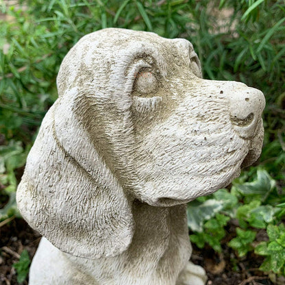 Spaniel-Hundeskulptur aus Stein