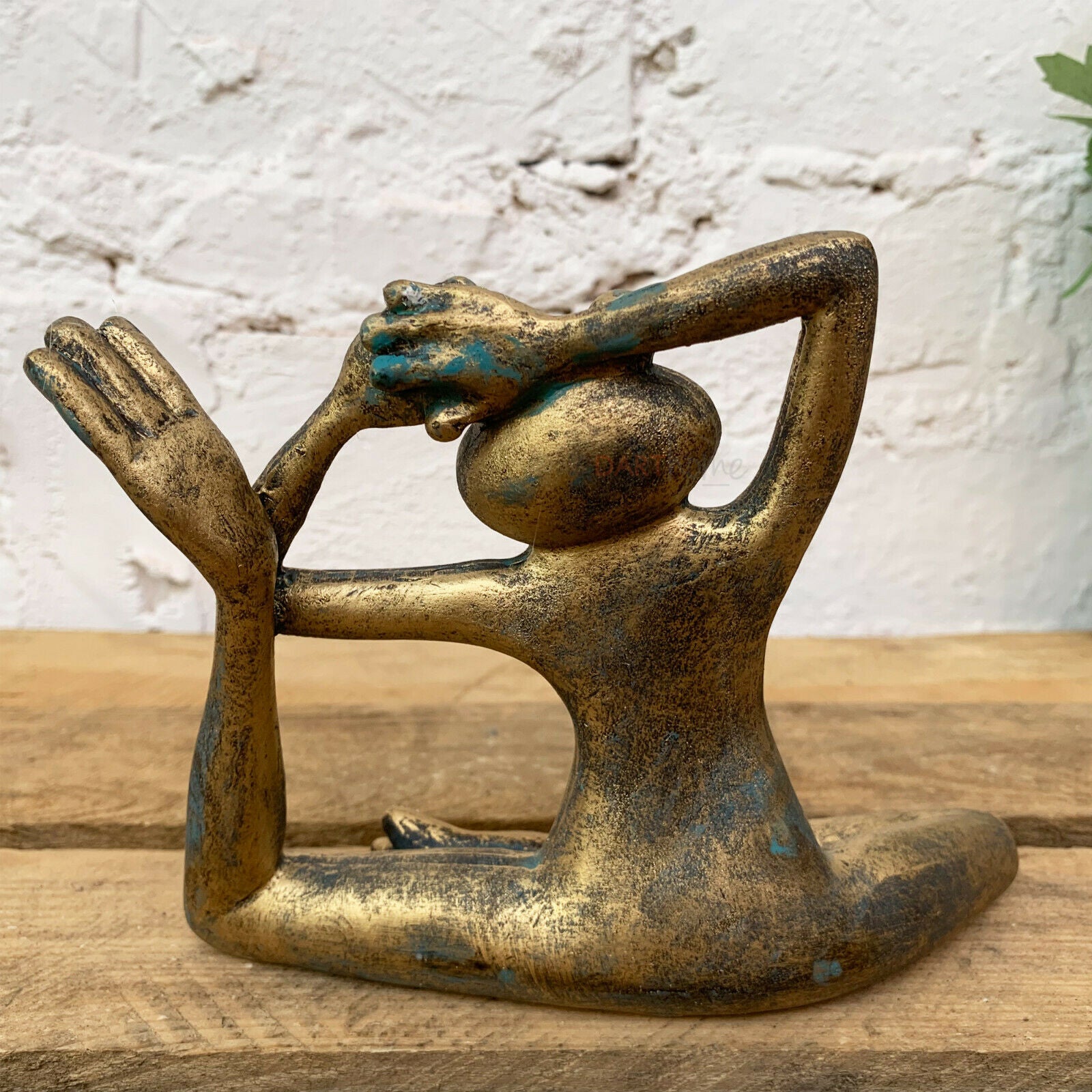 Gold Yoga Frog Ornament 17cm