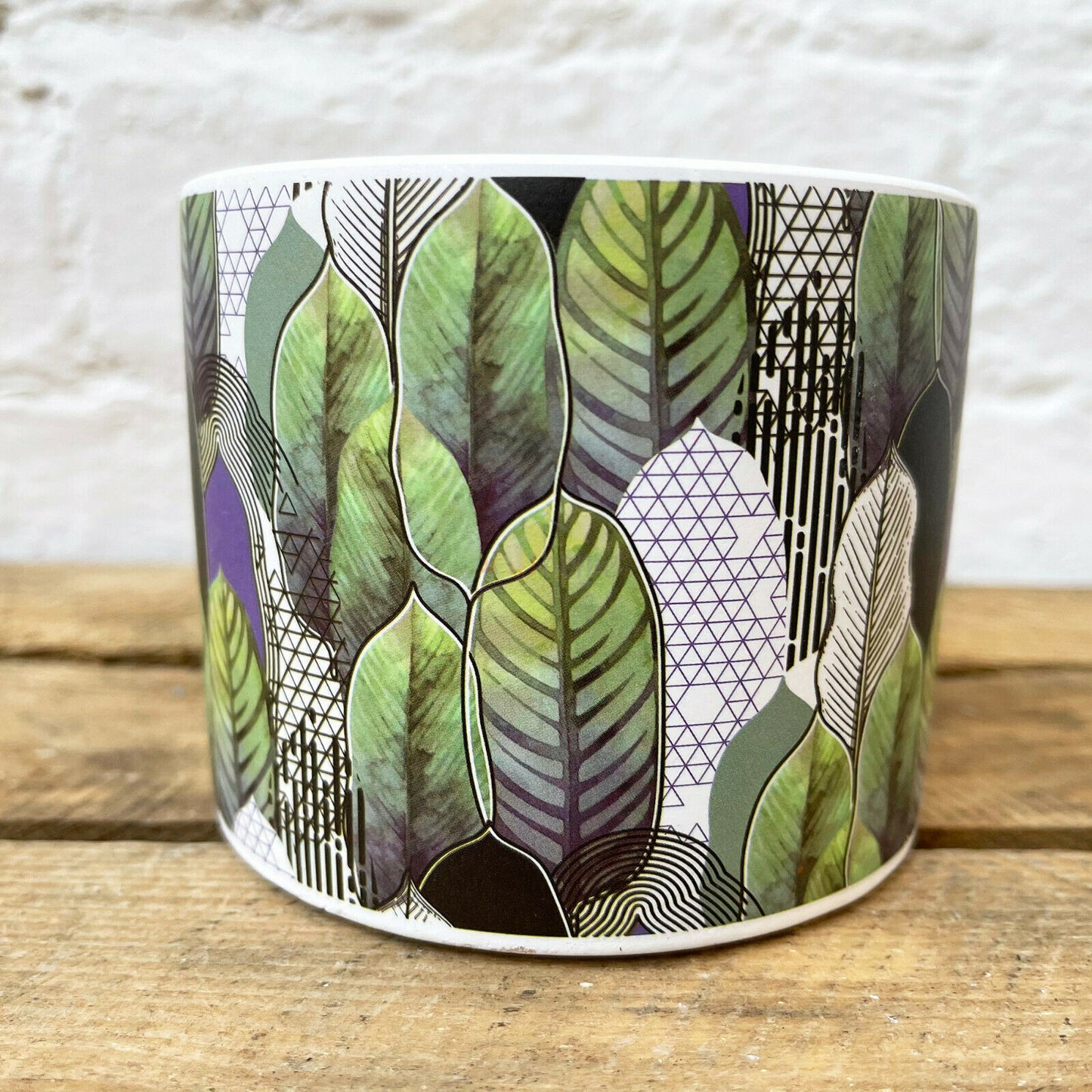 Ceramic Geo Leaf Plant Pot Holder