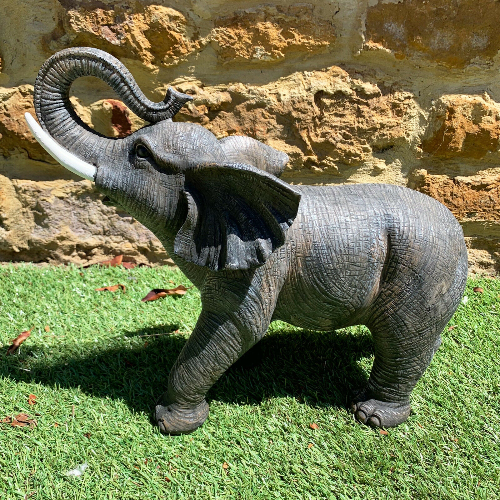 Classic Grey Lucky Elephant Sculpture