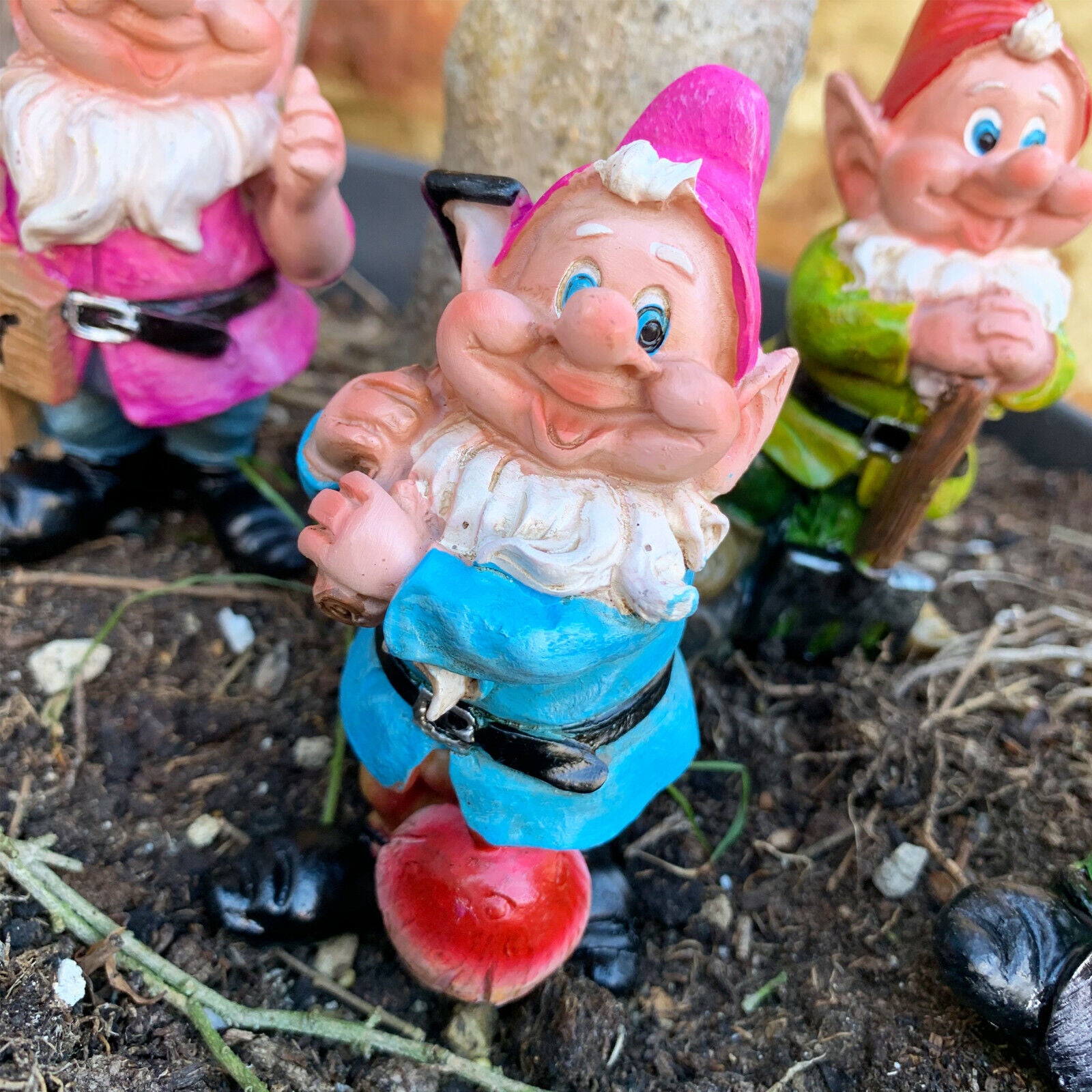 Set Of 4 Resin Gnome Ornaments