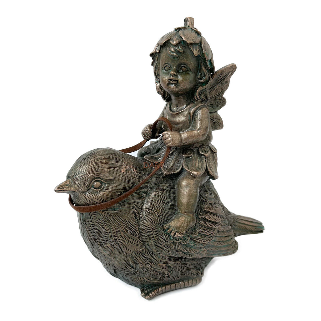 Gold Fairy On Bird Ornament