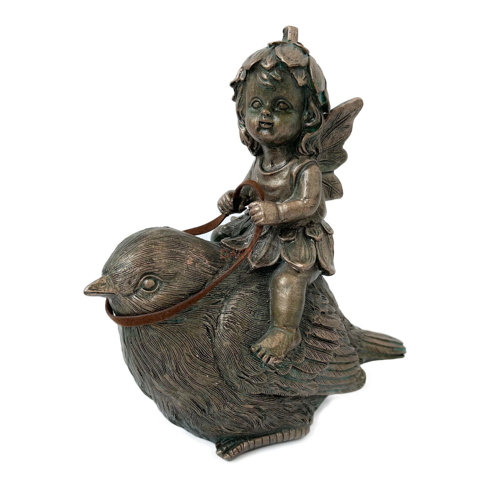 Gold Fairy On Bird Ornament