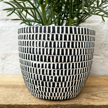 Cement Black Tile Plant Pot Holder