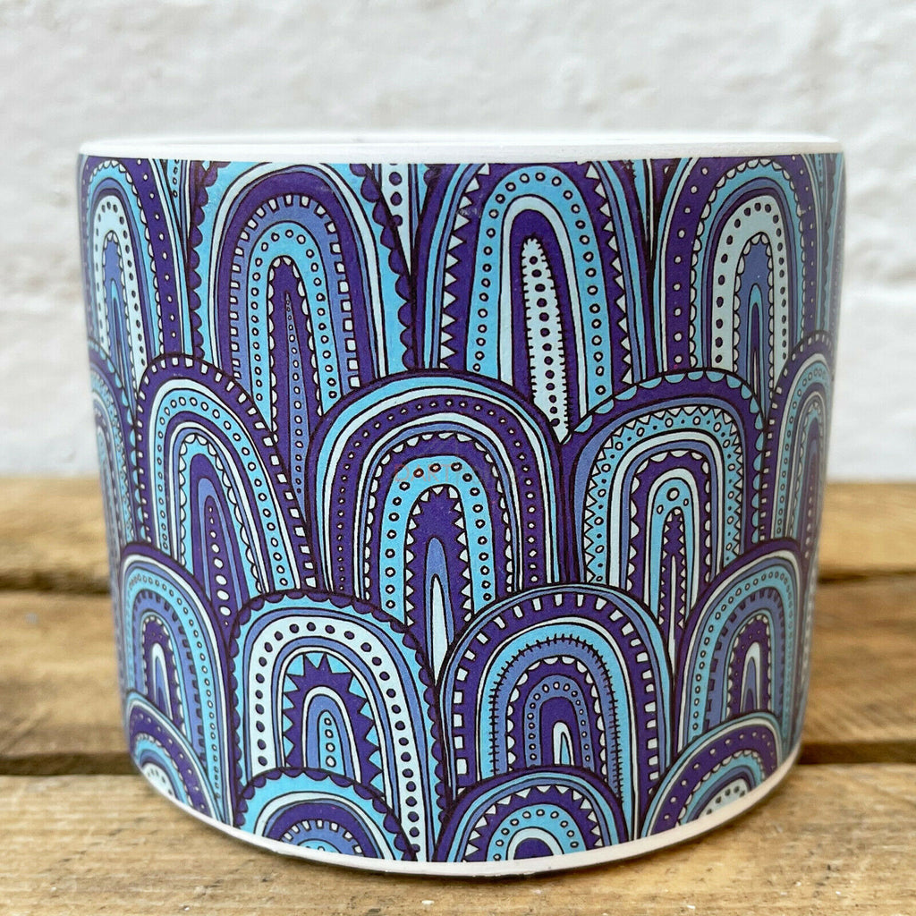 Blauer Geoden-Ausstellungstopf aus Keramik, 10 cm