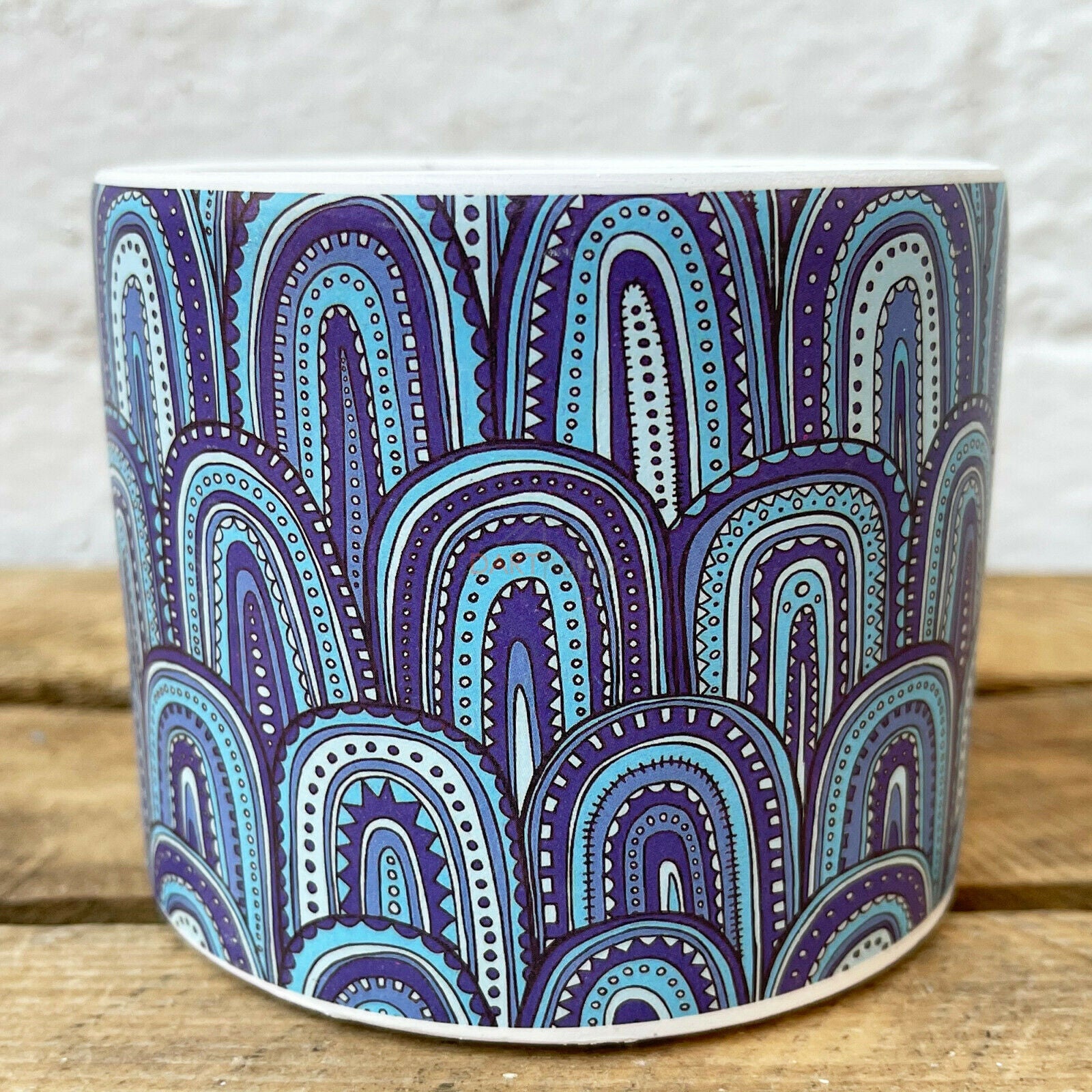 Blauer Geoden-Ausstellungstopf aus Keramik, 10 cm