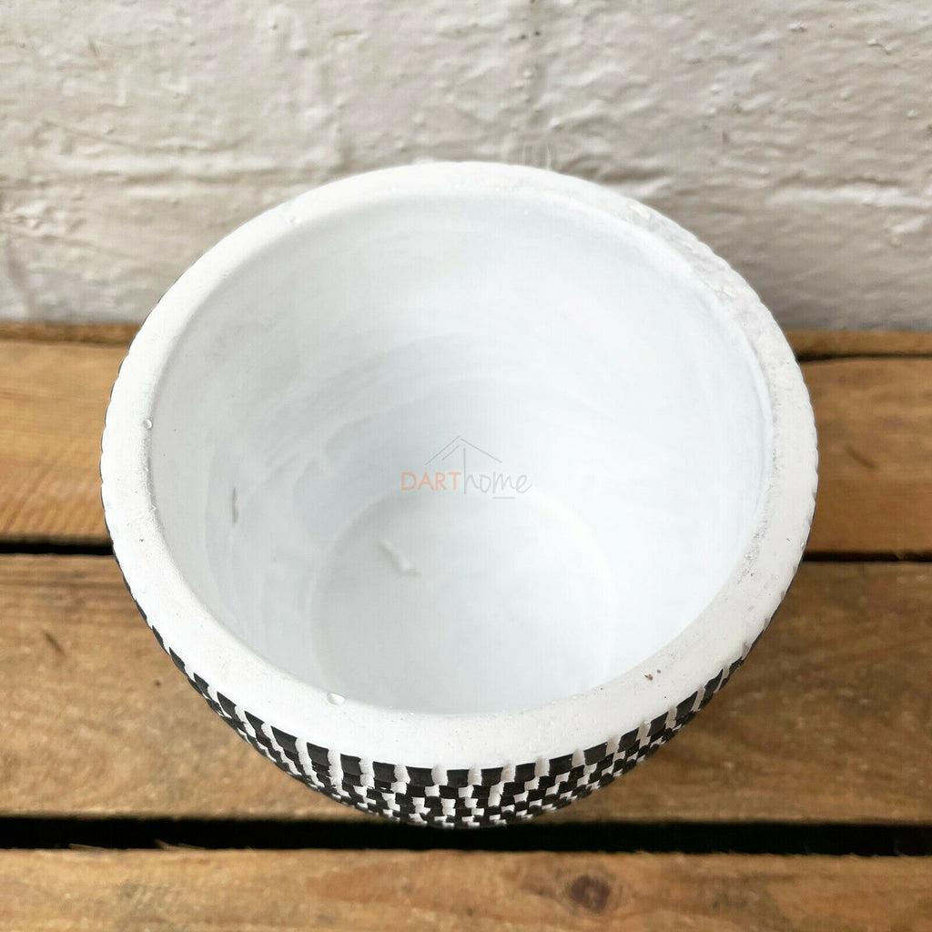 Cement Black Tile Plant Pot Holder