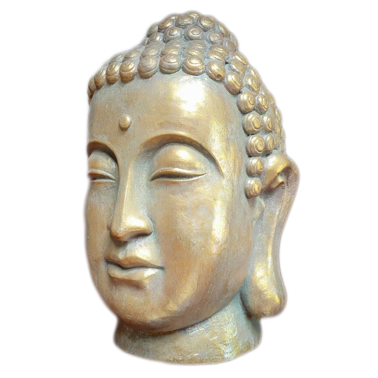 Gold Thai Buddha Head Sculpture