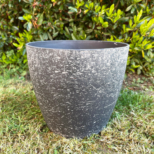 Flecked Black Garden Planter