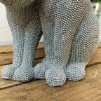 Silver Glitter Cat Couple Ornament