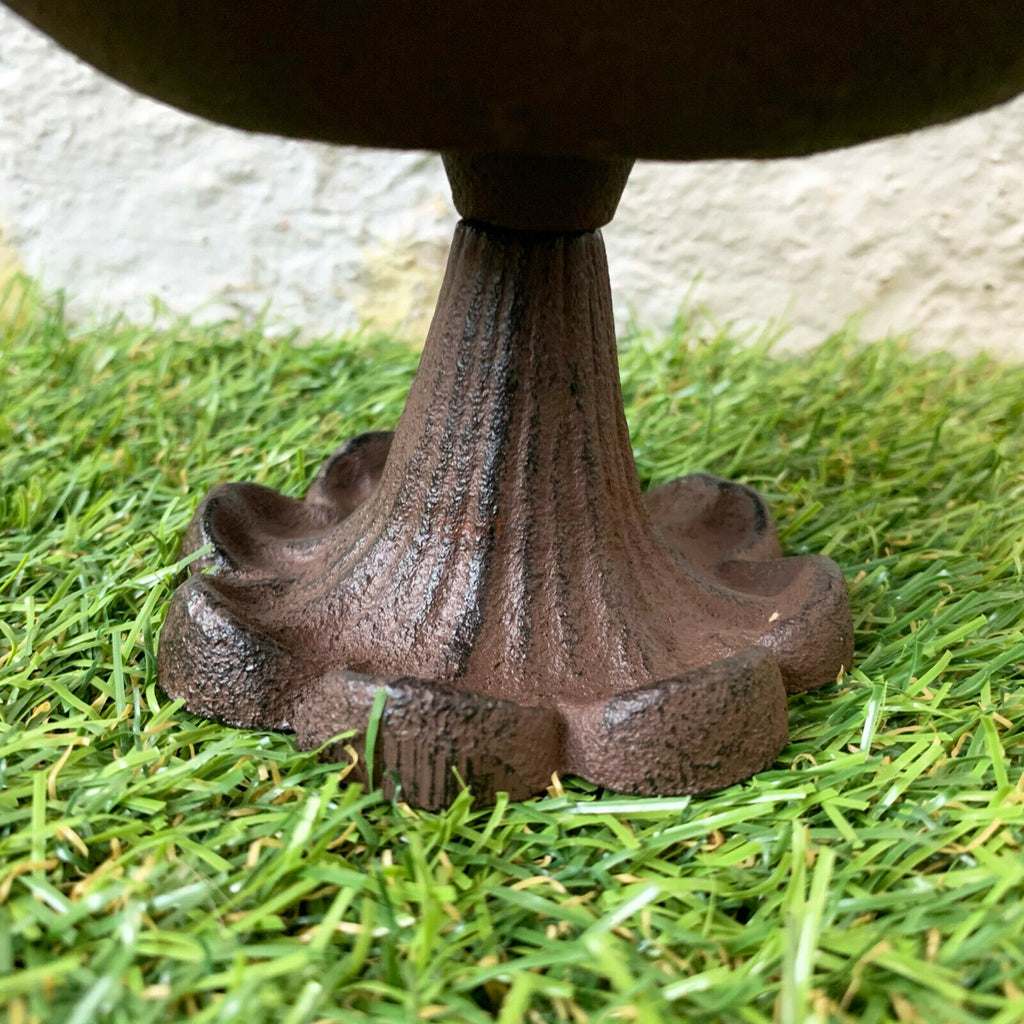 Cast Iron Flower Bird Bath On Stand