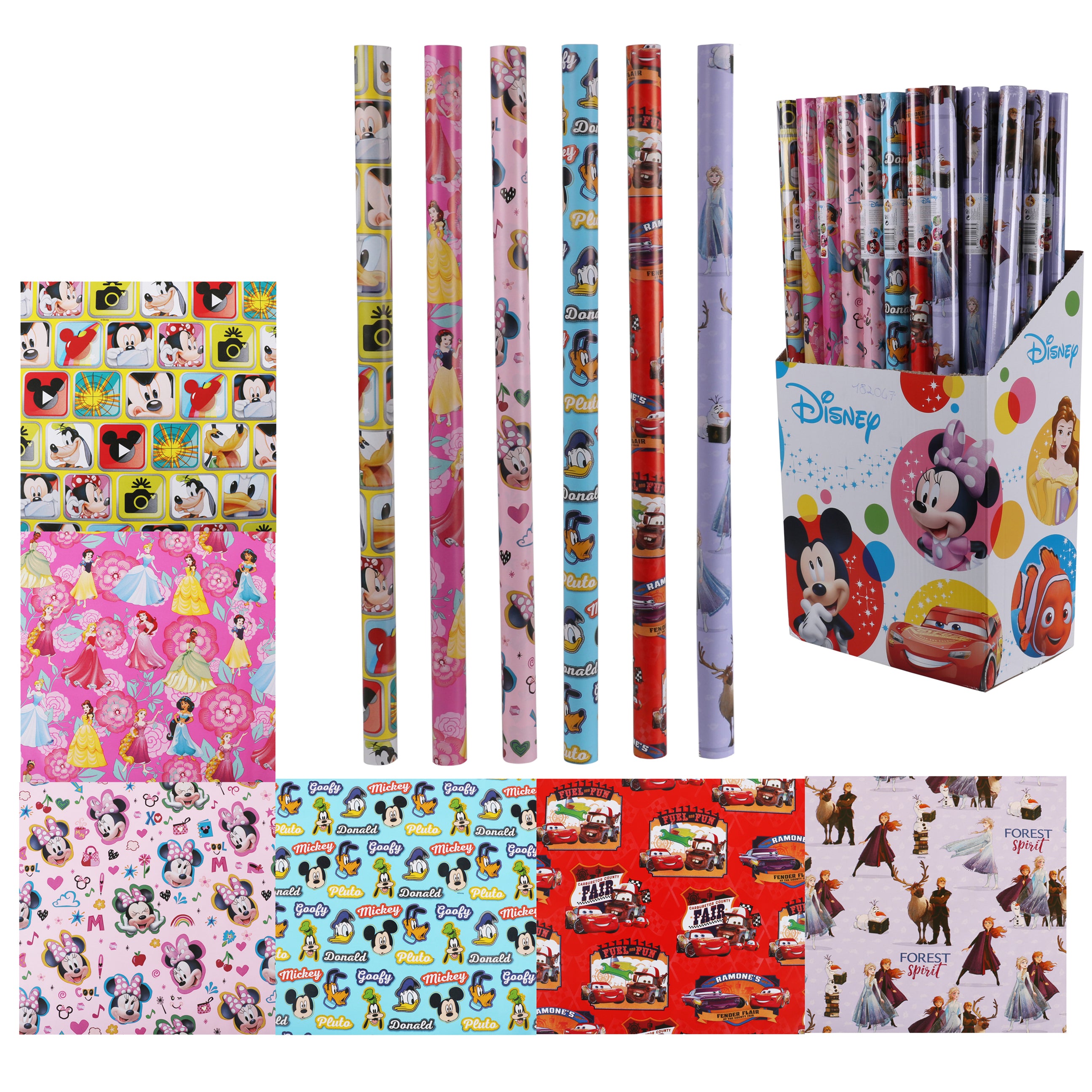 6x Assorted Disney Mix Art Gift Wrapping Paper 200x70cm