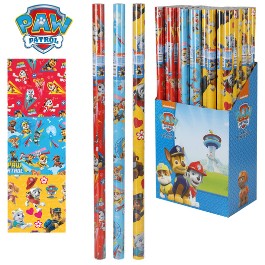 3x sortiertes Paw Patrol Geschenkpapier