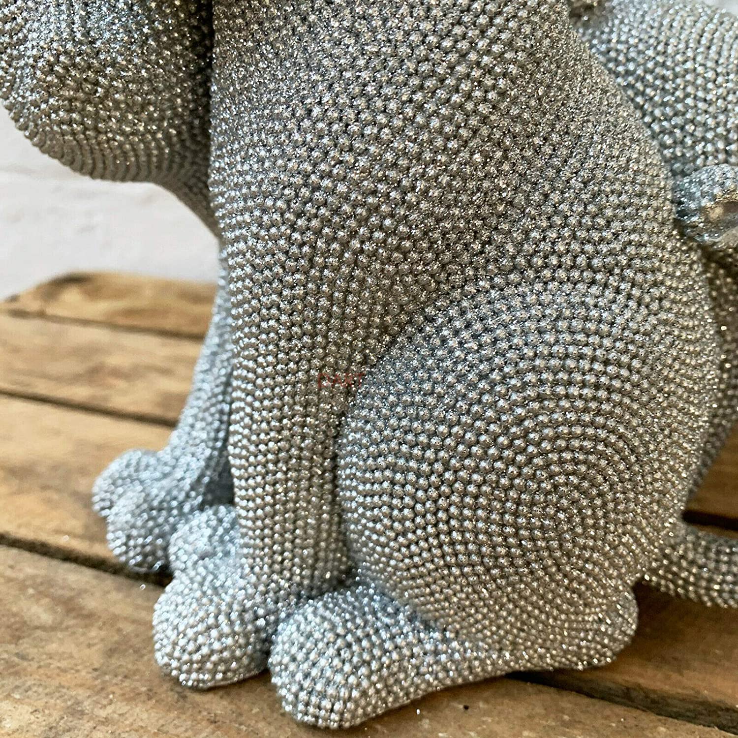 Silver Glitter Cat Couple Ornament