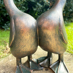 Resin Kissing Ducks Garden Sculpture 26cm