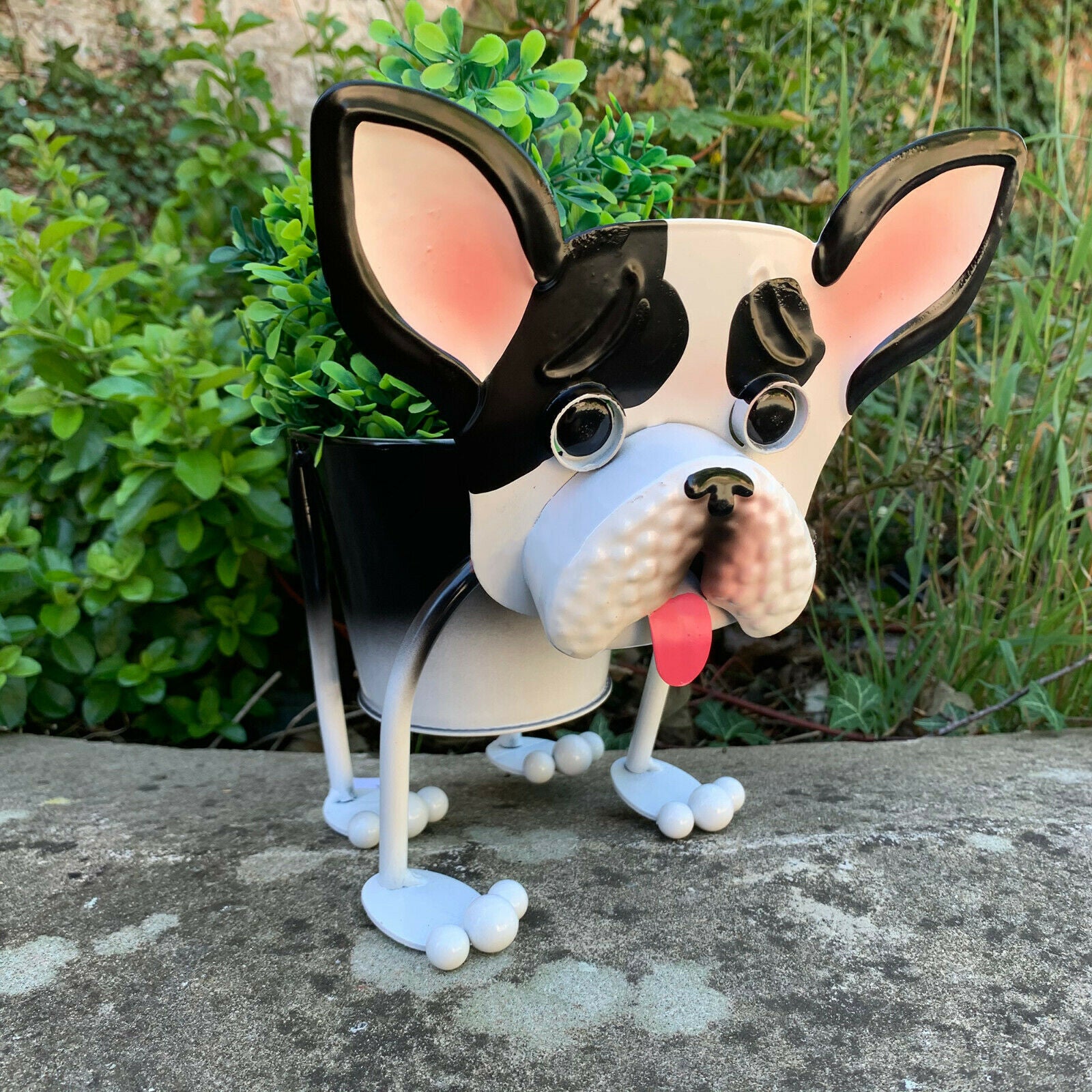 Metal Wobbly Staffy Dog Planter