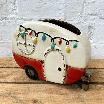 Ceramic Red Caravan Planter