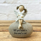 All You Need Is Love And A Cat Angel Stone