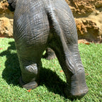 Graue Glückselefant-Gartenskulptur, groß, 42 cm