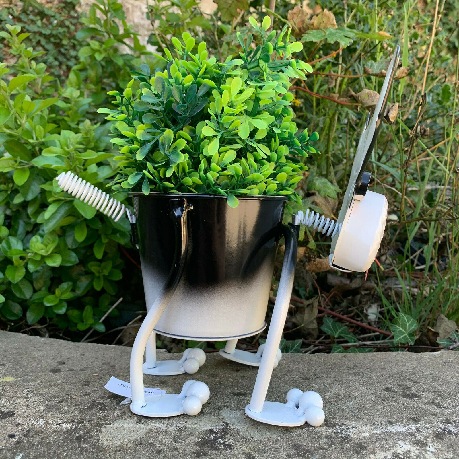 Metal Wobbly Staffy Dog Planter