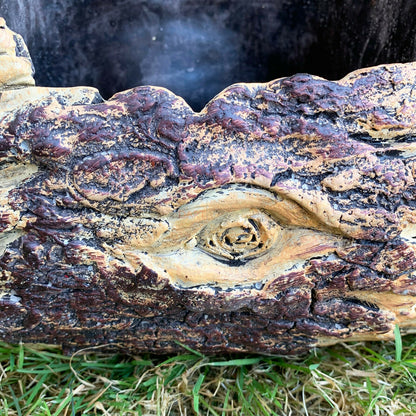 Cement Tree Log Owl Planter