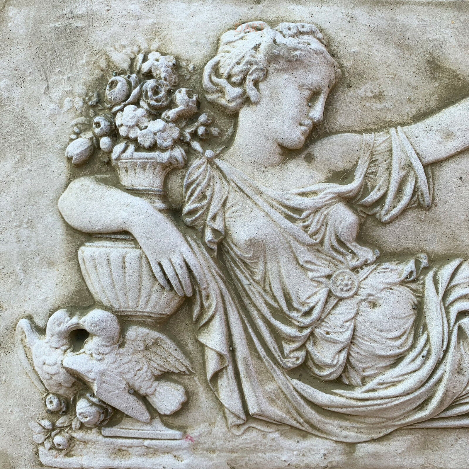 Stone Roman Lady Plaque
