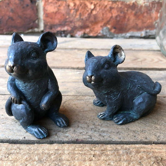 Set of 2 Resin Mice Ornaments