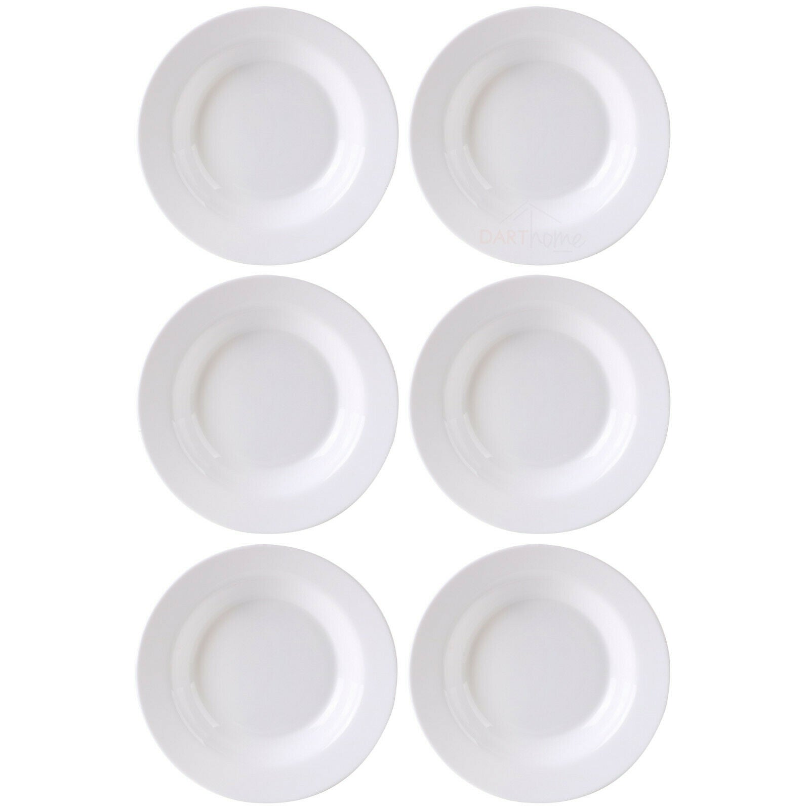 6pc White Kitchen Tableware Ceramic Round Pasta Plates 29.5cm