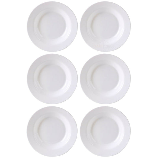 6pc White Kitchen Tableware Ceramic Round Pasta Plates 29.5cm