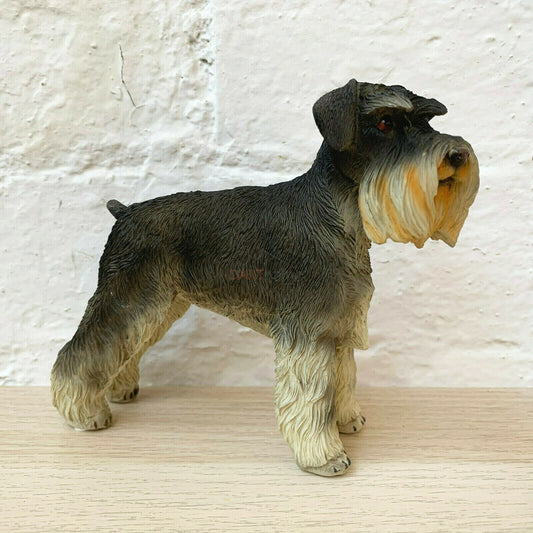 Grey German Schnauzer Dog Figurine