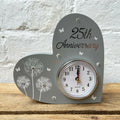 25th Silver Anniversary Love Heart Clock