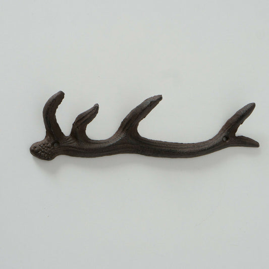 Cast Iron Stag Antler X4 Wall Hooks