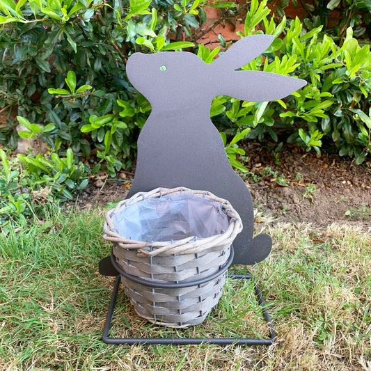 Silhouette Rabbit Woven Planter