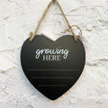 Growing Here Love Heart Chalkboard