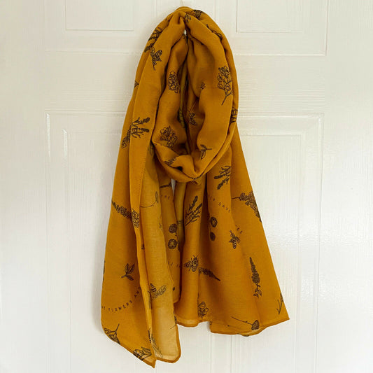 Bee & Wildflower Neck Scarf