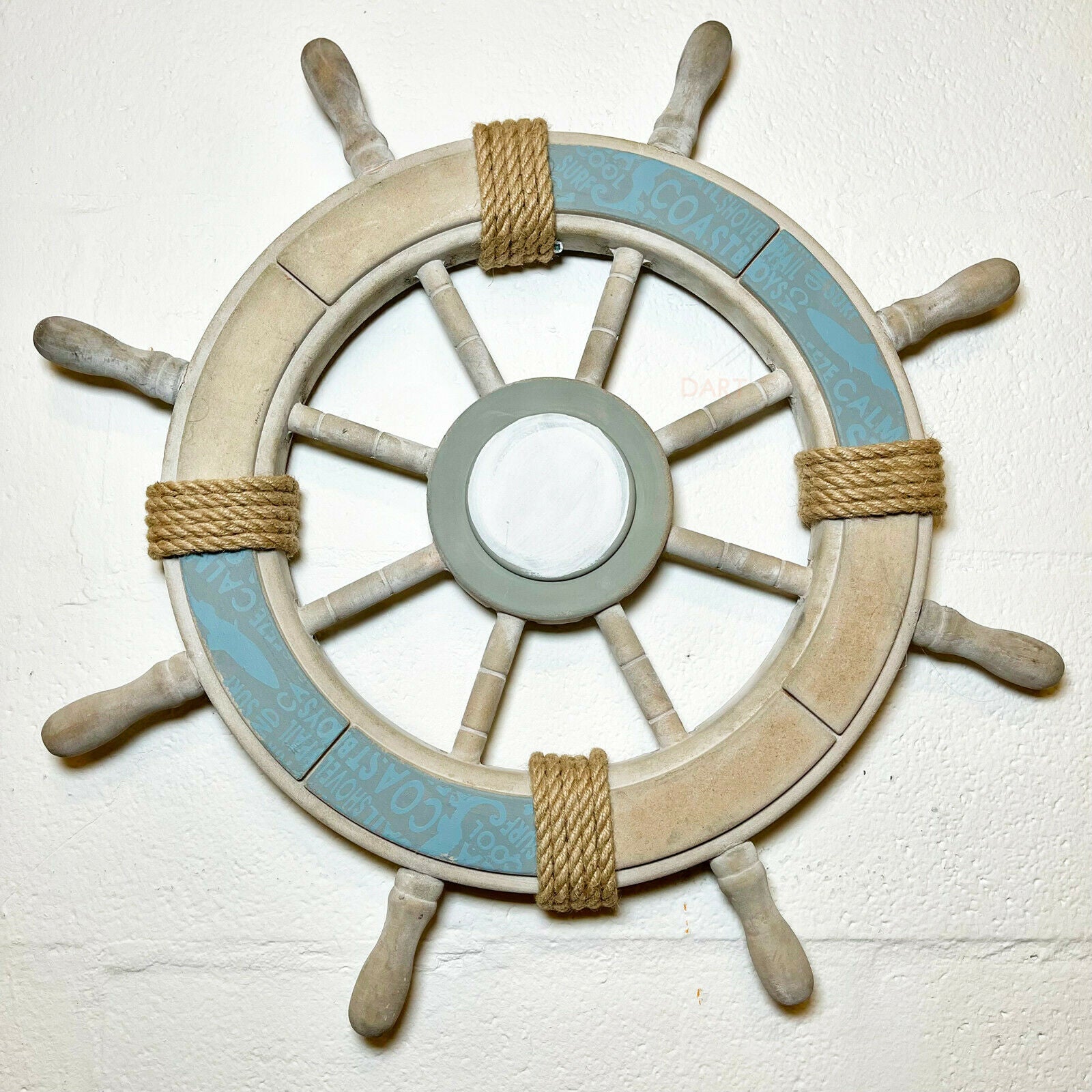 Schiffsrad-Wanddekoration aus Holz