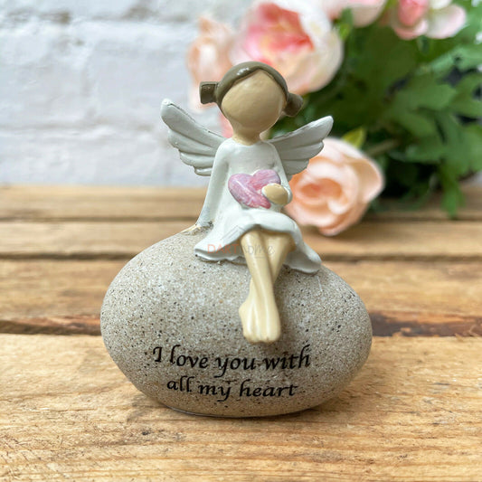 Miniatur-Sentiment-Stein „Love You With All My Heart“ als Geschenk