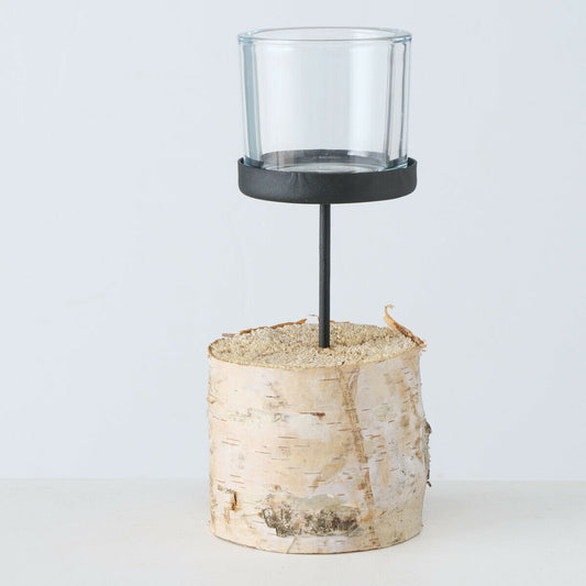 Wooden Log Tealight Candle Holder